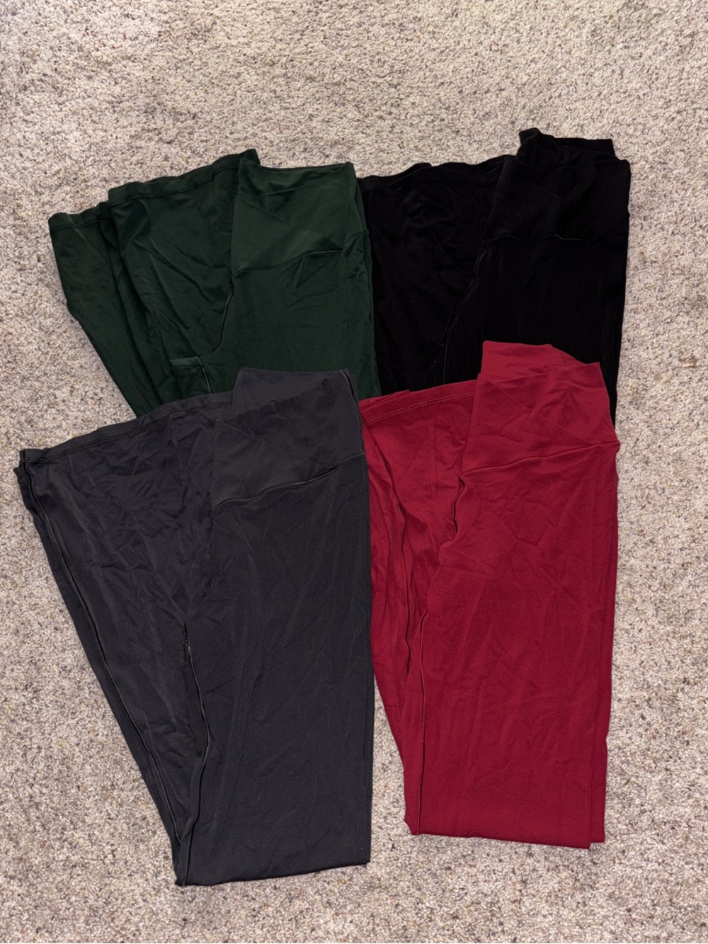 Aerie Offline Flare Leggings - Dark Red, Hunter Green, Black, Gray